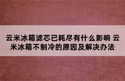 云米冰箱滤芯已耗尽有什么影响 云米冰箱不制冷的原因及解决办法